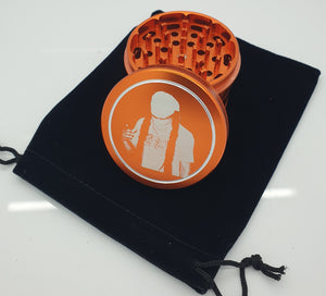 Custom Engraved 63mm Dome Orange 4 Part Herb Grinder -With Your Logo/image/text