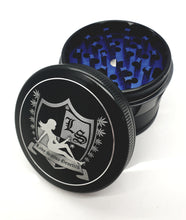 Load image into Gallery viewer, Custom Engraved 63mm Dome Black 4 Part Herb Grinder -With Your Logo/image/text