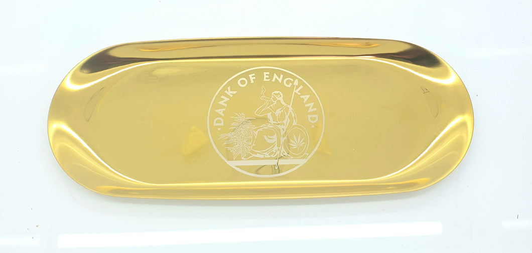 Custom Engraved Medium Steel Rolling Tray Gold-  With Your Logo/Image/Text