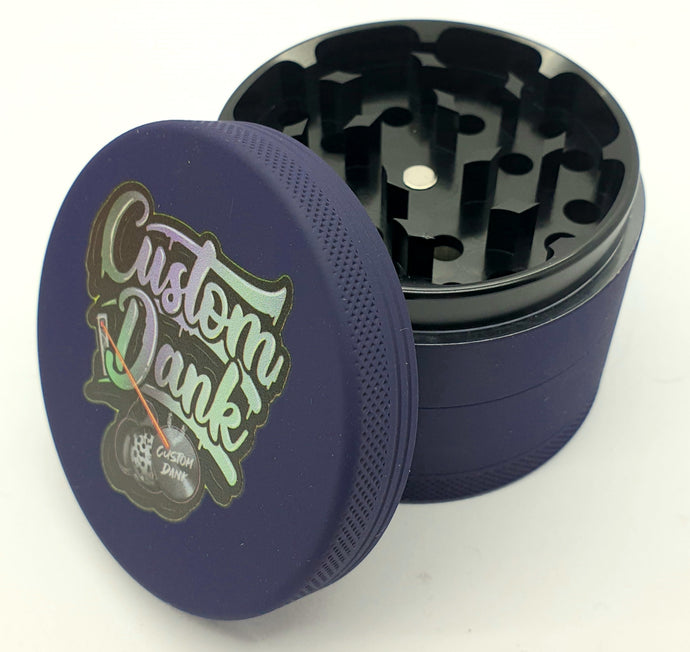 Custom Colour Print Silicone Valley 63mm 4 Part Herb Grinder Navy -With Your Logo