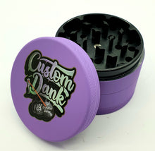 Load image into Gallery viewer, Custom Colour Print Silicone Valley 63mm 4 Part Herb Grinder Purple -With Your Logo