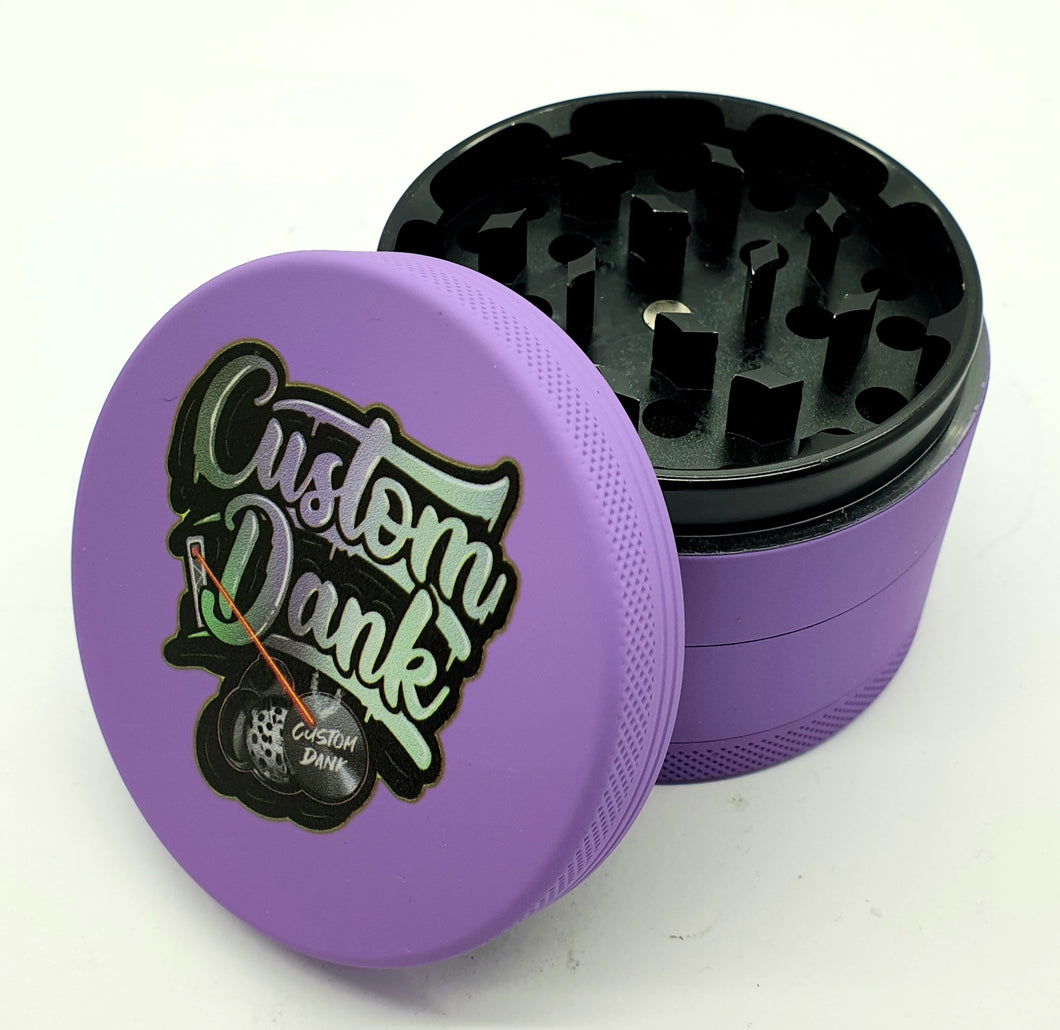 Custom Colour Print Silicone Valley 63mm 4 Part Herb Grinder Purple -With Your Logo