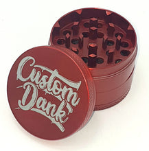 Load image into Gallery viewer, Custom Engraved Red 50mm 4 Part Herb Grinder -With Your Logo/image/text