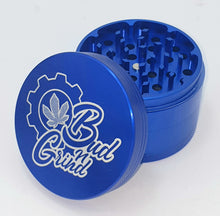 Load image into Gallery viewer, Custom Engraved 63mm 4 Part Blue Herb Grinder -With Your Logo/image/text