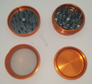 Custom Engraved 63mm Dome Orange 4 Part Herb Grinder -With Your Logo/image/text