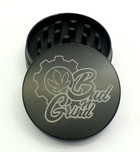 Custom Engraved 50mm 2 Part Herb Grinder black -With Your Logo/image/text