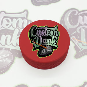 Custom Colour Print Silicone Valley 63mm 2 Part Herb Grinder Red -With Your Logo/image
