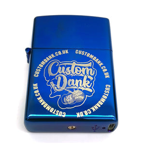 Custom Engraved Blue USB Plasma Lighter With Box - With Your Logo/Image