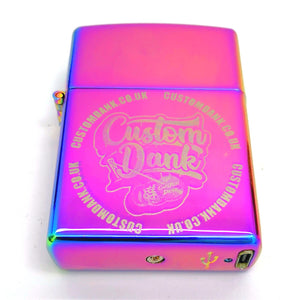 Custom Engraved Iridescent USB Plasma Lighter With Box - With Your Logo/Image