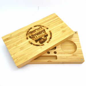 Custom Engraved 2 Part Wood magnetic rolling Tray - With Your Image/Logo
