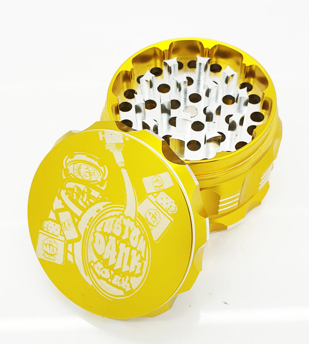 Custom Engraved 63mm Beast Gold 4 Part Herb Grinder -With Your Logo/image