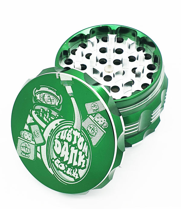 Custom Engraved 63mm Beast Green 4 Part Herb Grinder -With Your Logo/image