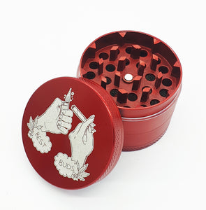 Valentines Best Buds Custom Engraved RED 50mm 4 Part Herb Grinder -Add your Message or image