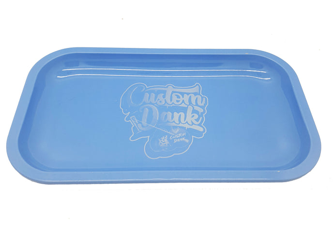 Custom Engraved Tin Rolling Tray Blue- With Your Logo/Image