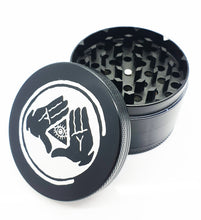 Load image into Gallery viewer, Custom Engraved 63mm 4 Part Black Herb Grinder -With Your Logo/image/text