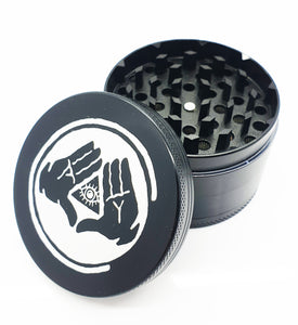 Custom Engraved 63mm 4 Part Black Herb Grinder -With Your Logo/image/text