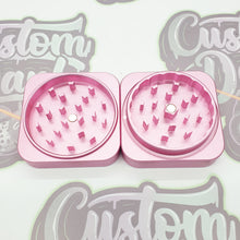 Load image into Gallery viewer, Custom Engraved 55mm 2 Part Pink Cube Grinder -With Your Logo/image/text