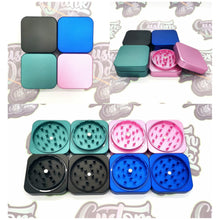 Load image into Gallery viewer, Custom Engraved 55mm 2 Part Teal Cube Grinder -With Your Logo/image/text