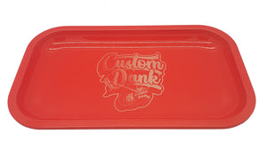 Custom Engraved Tin Rolling Tray Red - With Your Logo/Image