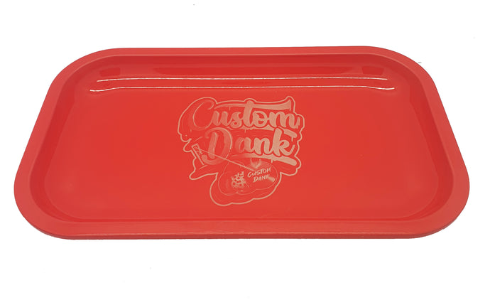 Custom Engraved Tin Rolling Tray Red - With Your Logo/Image