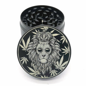Custom Engraved Black 50mm 4 Part Herb Grinder -With Your Logo/image/text